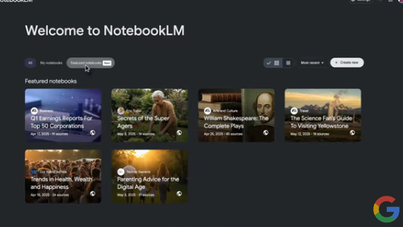 谷歌NotebookLM特色笔记本上线 AI精选内容一键获取插图1