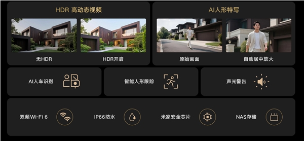 小米室外摄像机4249元首发 AI人车识别4K高清监控插图2