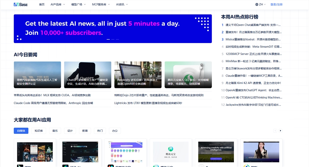 2025年精选AI新闻聚合平台：获取前沿AI资讯的顶级网站推荐插图