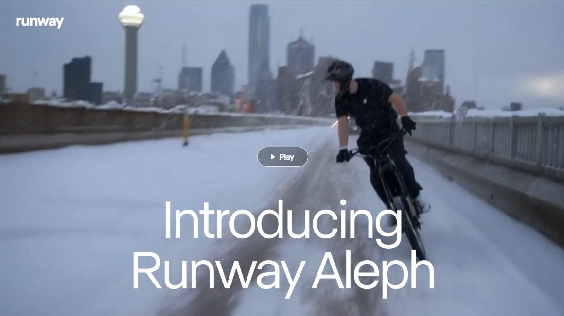 Runway AlephAI视频编辑神器 一句话改场景去反光