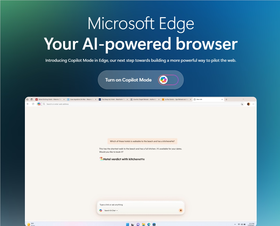 微软 Edge 浏览器推出 Co pilot 模式，助力智能化搜索体验
