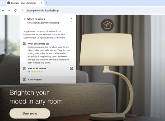 谷歌Chrome推出AI商店评价，助力美国消费者购物决策