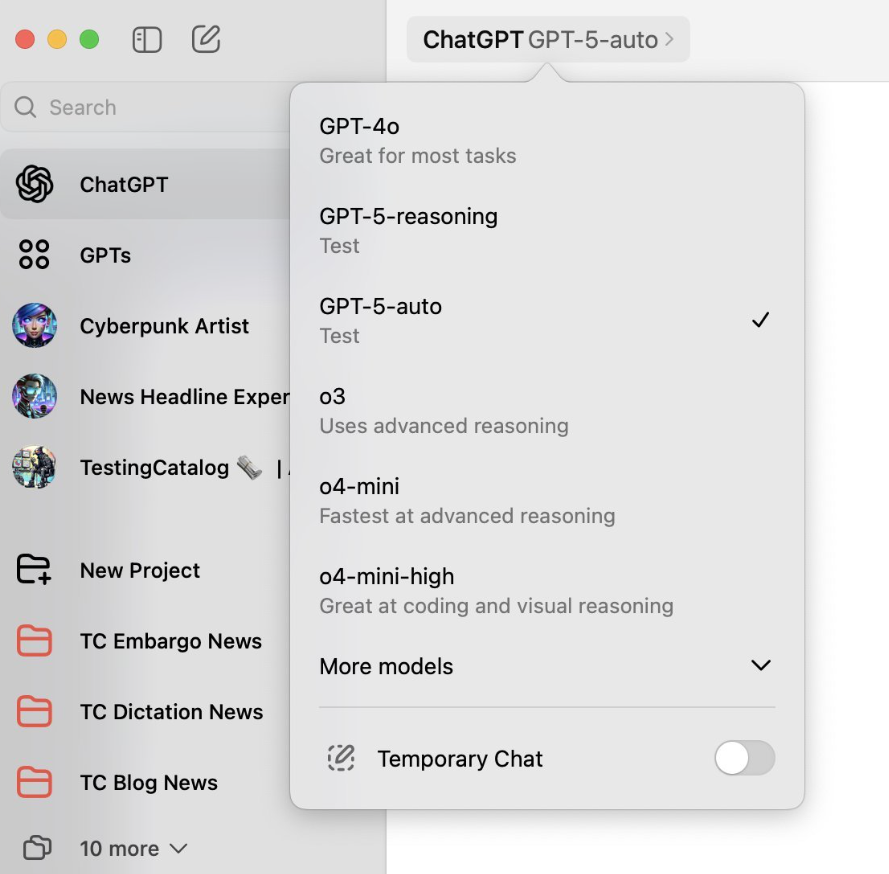 Mac客户端现GPT-5-Auto和GPT-5-Reasoning模型暗示OpenAI加速下一代AI开发插图1