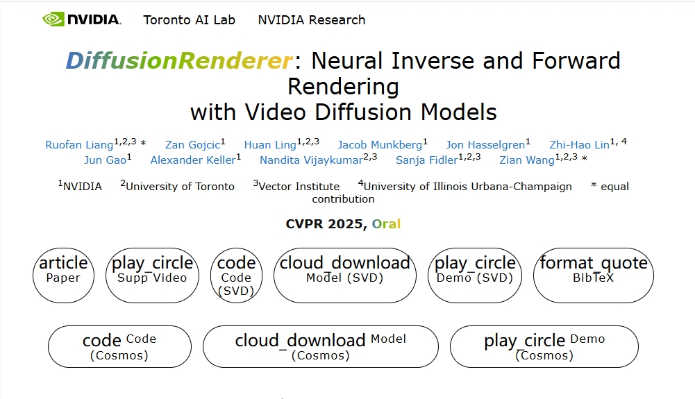 NVIDIA Cosmos DiffusionRenderer革新视频渲染技术实现高质量图像视频去光源重光源处理插图1