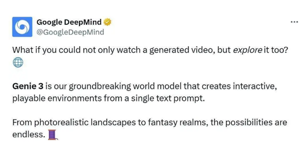谷歌DeepMind发布Genie 3世界模型 实时生成交互式3D环境插图