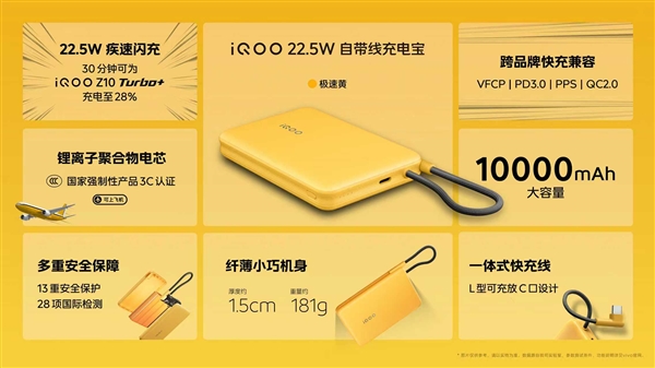 iQOO百元级10000mAh快充充电宝89元首发插图1