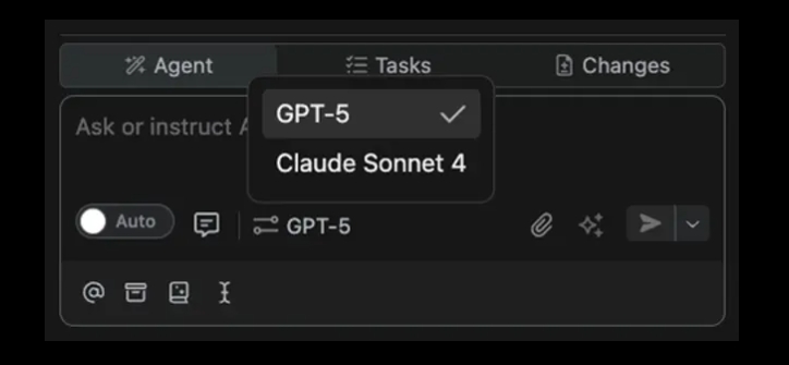 Augment Code支持GPT-5 引入模型选择器功能插图