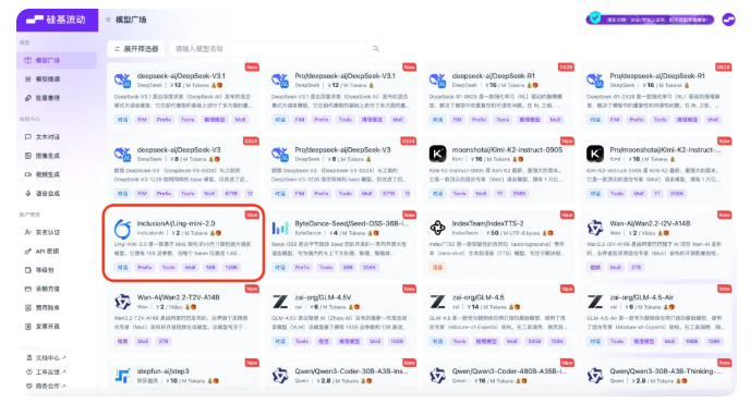 硅基流动上线蚂蚁百灵Ling-mini-2.0 模型性能速度双突破插图1