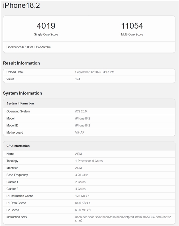 苹果A19 Pro单核跑分破4000创纪录插图1 苹果A19 Pro单核跑分破4000创纪录插图1