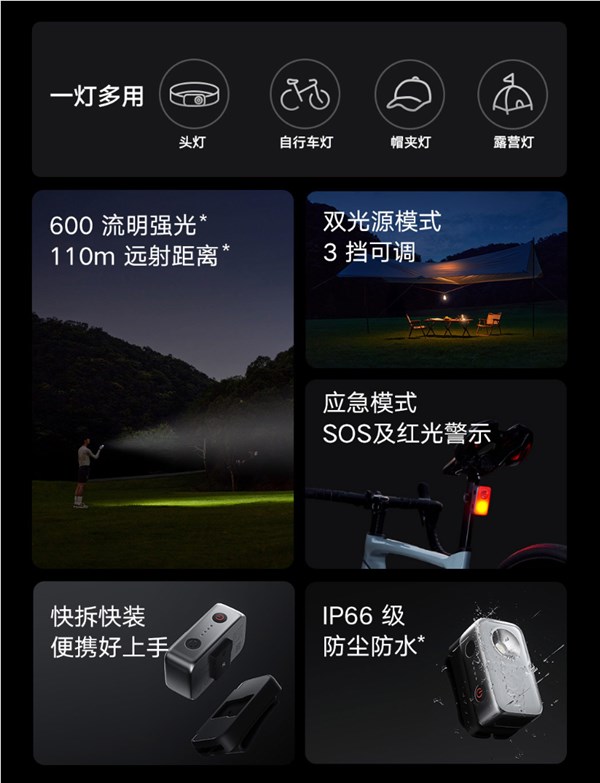 小米米家户外多功能灯600流明强光110米远射众筹价89元插图2 小米米家户外多功能灯600流明强光110米远射众筹价89元插图2