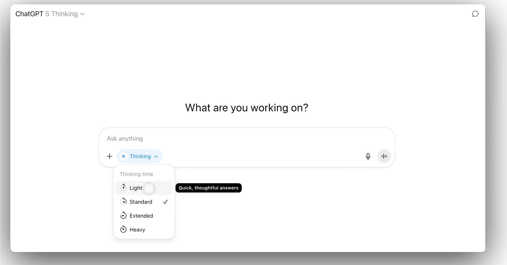 OpenAI推出ChatGPT网页端GPT-5思考时长调节功能插图2 OpenAI推出ChatGPT网页端GPT-5思考时长调节功能插图2