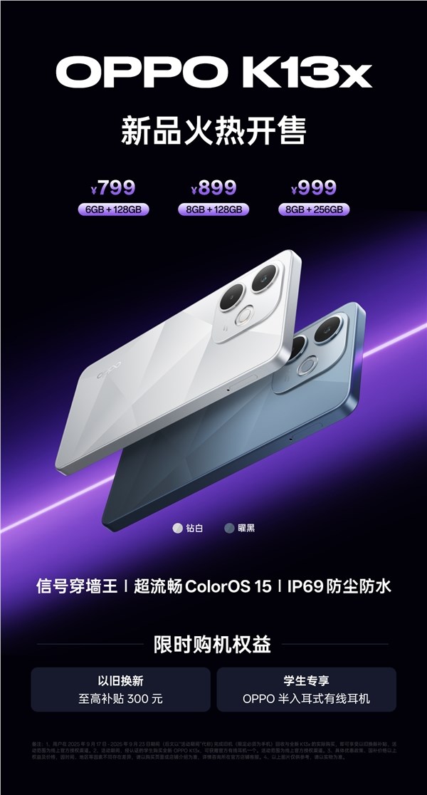 OPPO K13x/K13s首发:超耐摔799元起抗摔神器插图2 OPPO K13x/K13s首发:超耐摔799元起抗摔神器插图2