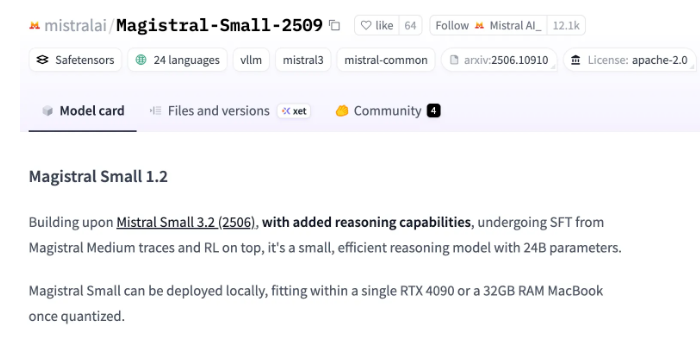 法国Mistral开源AI模型Magistral Small1.2重磅发布插图1