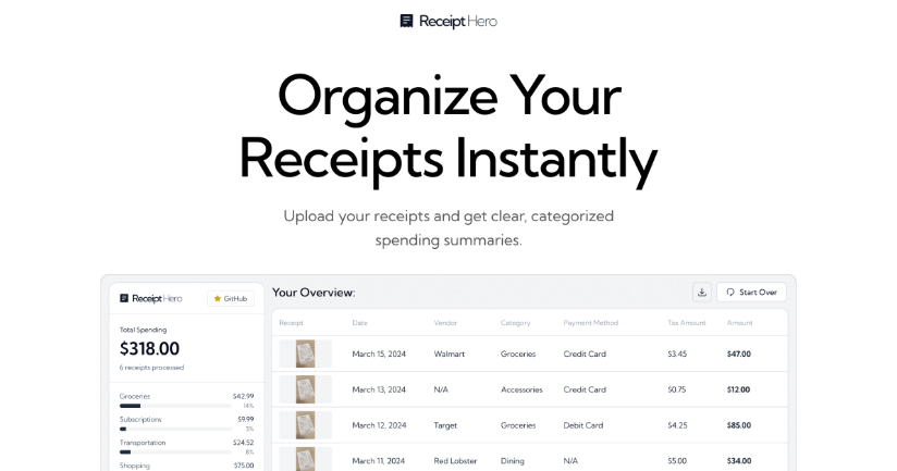 ReceiptHeroAI记账神器：拍照秒变电子账单 95%识别率终结手动记账插图