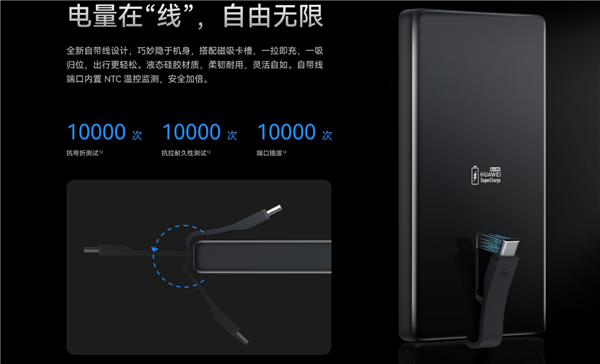 华为首款100W自带线充电宝399元开售 12000mAh旗舰电芯安全快充插图1 华为首款100W自带线充电宝399元开售 12000mAh旗舰电芯安全快充插图1