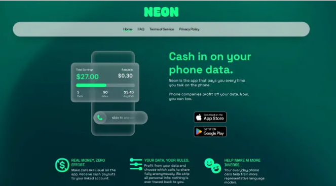 Neon Mobile登顶美区App Store：用隐私换零花钱的AI数据交易争议插图1