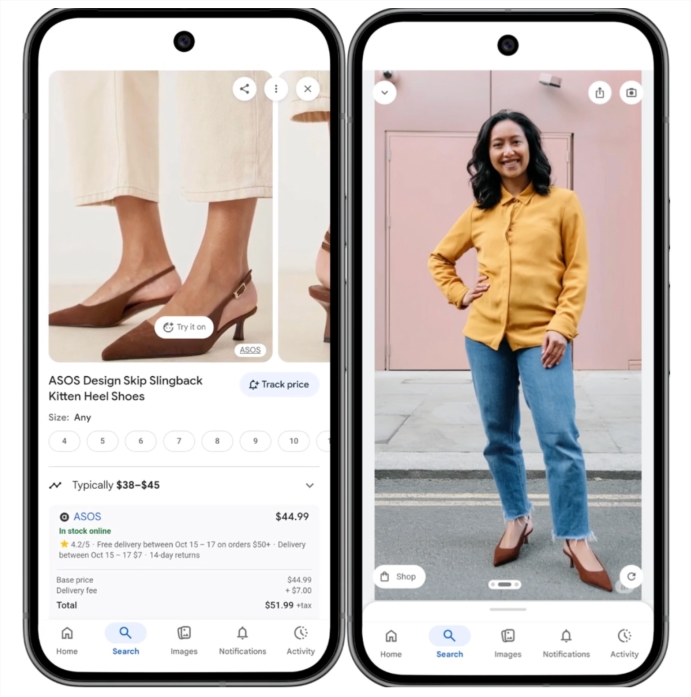 Google AI试衣间再进化：上传一张照片，从衣服到鞋子都能虚拟试穿