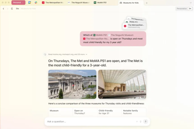 Dia浏览器融合Arc精髓 AI架构革新经典设计插图1 Dia浏览器融合Arc精髓 AI架构革新经典设计插图1