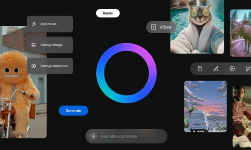 Meta AI欧洲上线Vibes AI短视频 竞争OpenAI Sora 生成量暴涨十倍插图