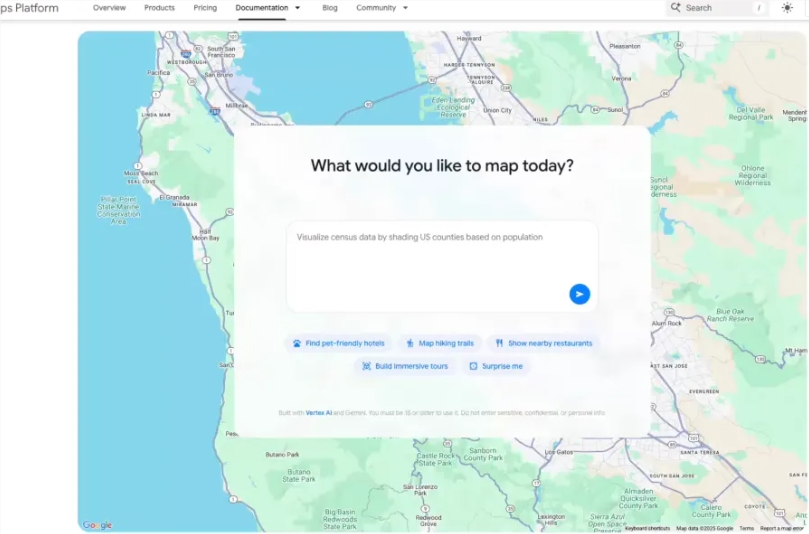 谷歌地图AI化革新 Builder Agent让开发者一句话生成交互地图插图1 谷歌地图AI化革新 Builder Agent让开发者一句话生成交互地图插图1