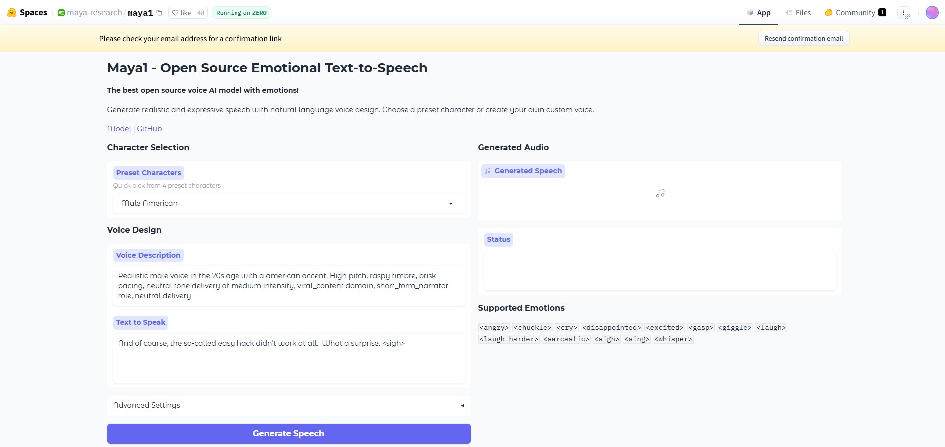 全新开源语音模型Maya1：实时生成富有表现力文本转语音音频插图