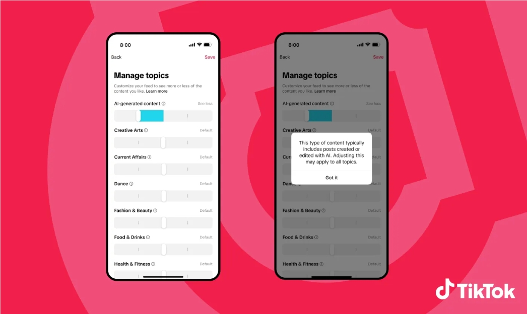 TikTok推出新功能 用户可自主调节AI内容推荐比例插图1 TikTok推出新功能 用户可自主调节AI内容推荐比例插图1