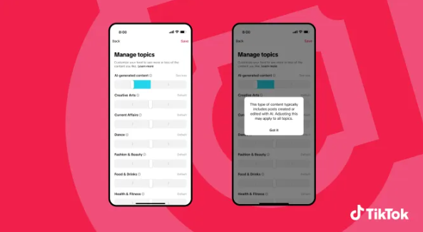 TikTok推AI内容滑杆基金教识伪造插图1