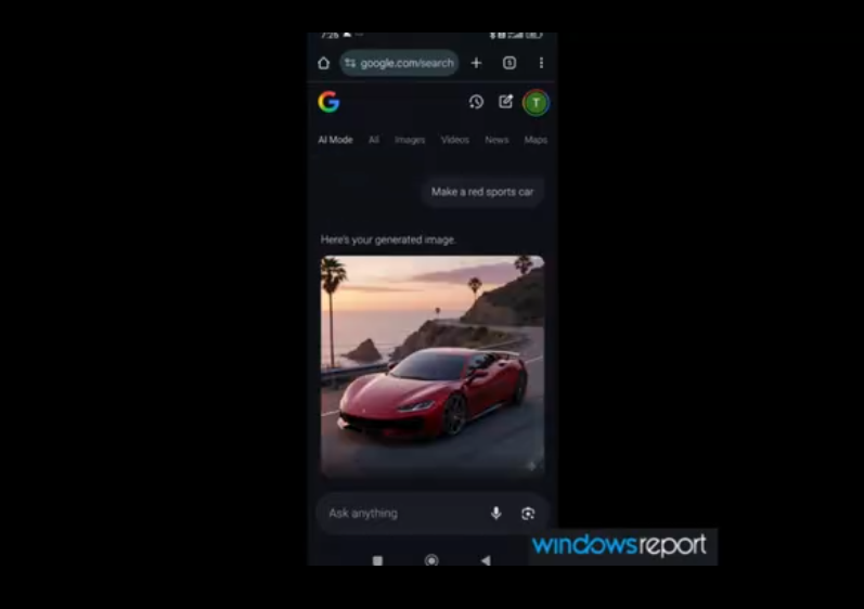谷歌Chrome安卓版新增AI图像生成功能 直接在地址栏创作插图1