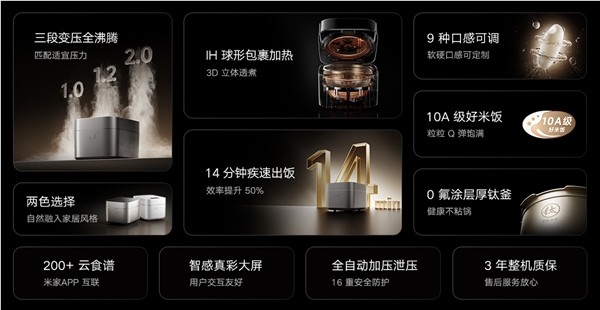 小米最贵1999元首发!米家智能变压IH电饭煲4L白金版重磅登场插图2 小米最贵1999元首发!米家智能变压IH电饭煲4L白金版重磅登场插图2