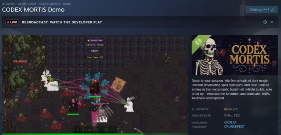 AI全创作游戏Codex Mortis引争议 创意实验还是滑坡插图1 AI全创作游戏Codex Mortis引争议 创意实验还是滑坡插图1