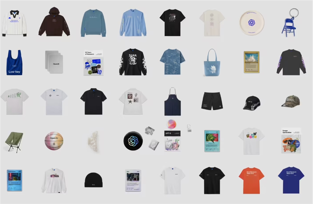 OpenAI十周年开卖周边：Sora收藏卡秒光，“AGI造福全人类”印上T恤