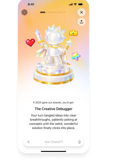 ChatGPT年度回顾功能发布 获得专属AI称号插图3