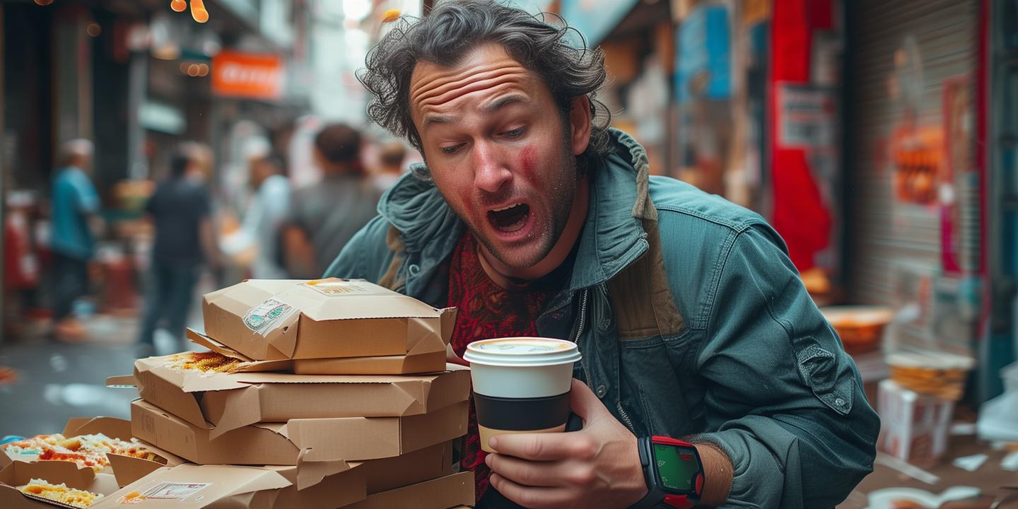 外卖狂欢男子贪杯血糖飙升健康亮红灯