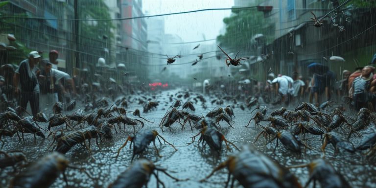 广东暴雨惊现蟑螂大迁徙 居民直呼密恐慎入