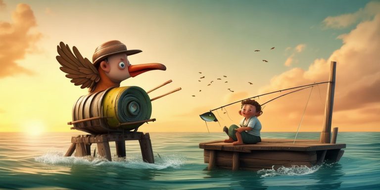 爸爸晕船当人形打窝机 儿子钓鱼收获满满