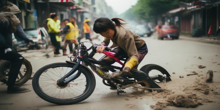 广西女孩骑车被撞卷入车底自行爬起 无明显外伤送医事故处理中