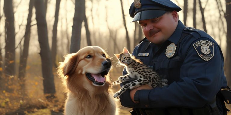 狗狗叼回国家二级保护动物豹猫幼崽 民警变身奶爸悉心照顾