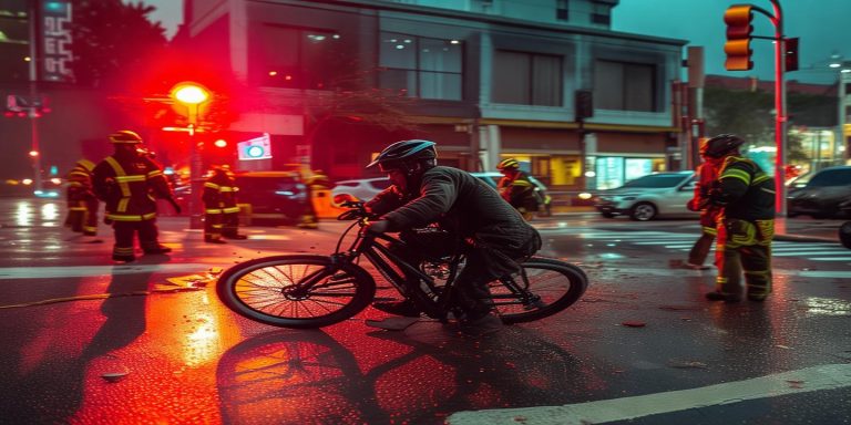 男子骑车撞红绿灯头部卡住 消防40分钟破拆救援