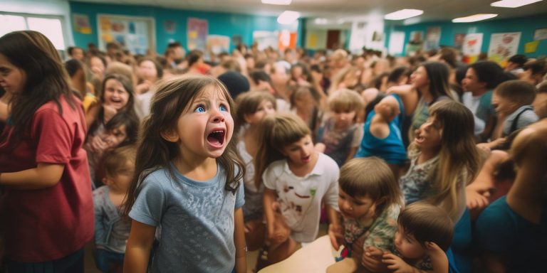 幼儿园开学哭闹现场 家长心疼老师忙不停
