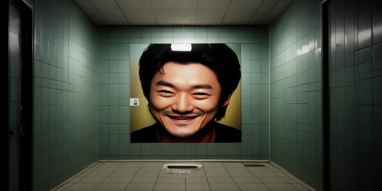 南通电影院厕所惊现男明星笑脸 营造别样氛围引热议