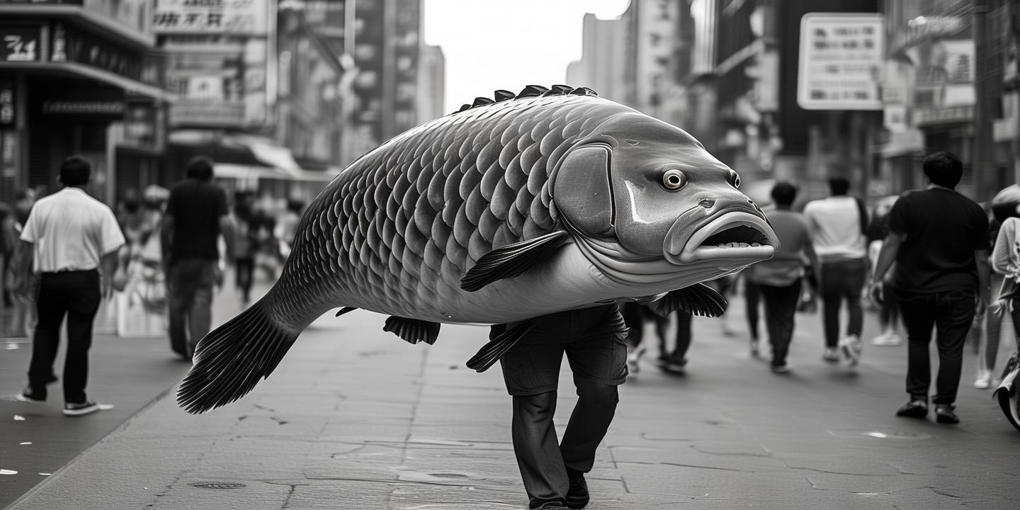 男子背79斤鳡鱼穿行闹市 网友惊呼显眼包插图 男子背79斤鳡鱼穿行闹市 网友惊呼显眼包