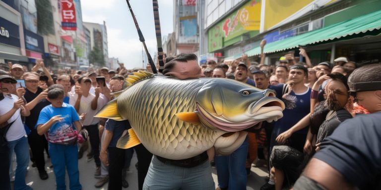 男子背79斤鳡鱼闹市引热议 钓鱼高光时刻成焦点
