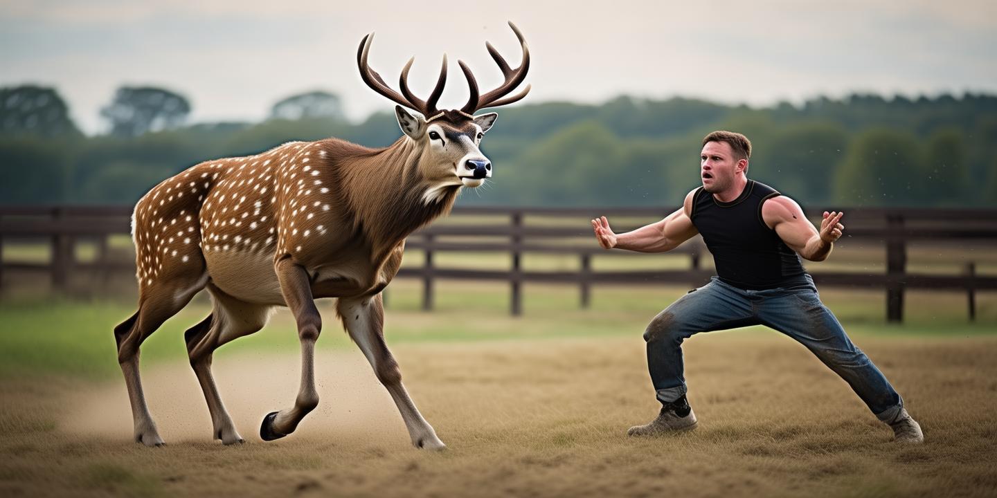 男子被上百公斤梅花鹿顶翻 轻伤不起怒敲鹿头当事人称系养殖鹿插图 男子被上百公斤梅花鹿顶翻 轻伤不起怒敲鹿头当事人称系养殖鹿