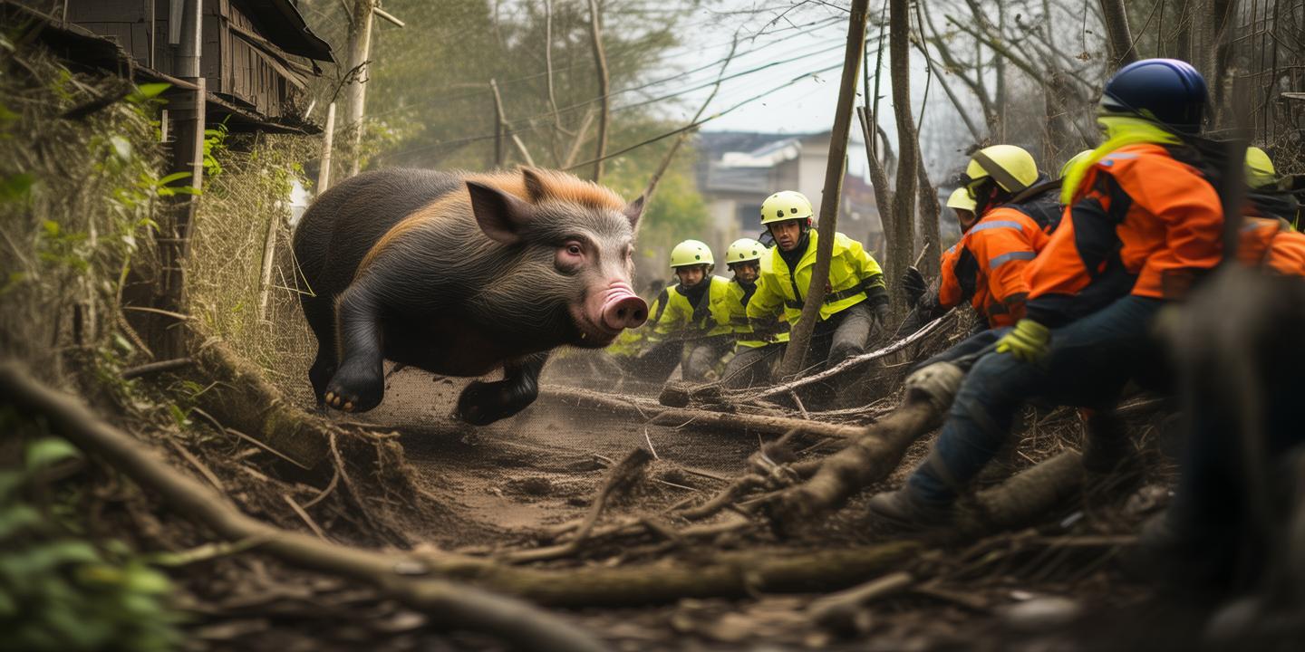 安徽野猪闯入居民家 救援队火速解救被困儿童插图 安徽野猪闯入居民家 救援队火速解救被困儿童