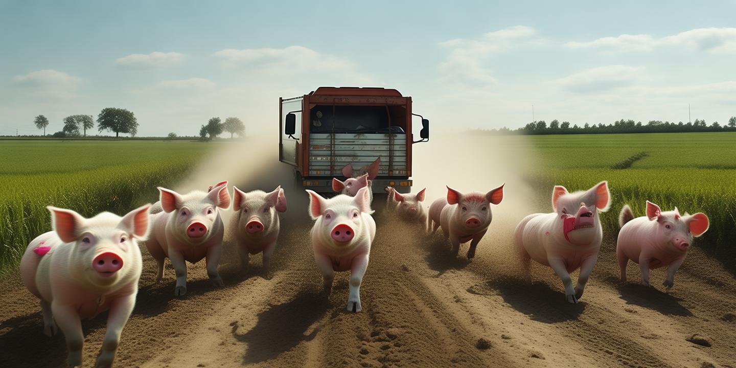 货车运输11头猪越狱2公里后车追拦事件插图 货车运输11头猪越狱2公里后车追拦事件