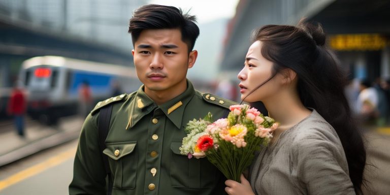 浙江小伙二次入伍 女友泪送：等我两年再娶我