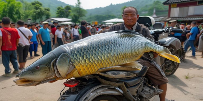 安徽男子钓获53斤鳡鱼绑后备箱炫耀 不回家被围观