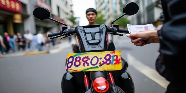 电动车888豹子号假牌事件：17岁小伙耍酷被罚70元