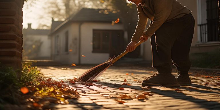 空屋老闺蜜三年如一日打扫落叶 传递人间温情