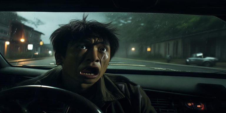 成都男子深夜驾车惊魂瞬间 车载广播播放鬼故事长蛇爬上挡风玻璃